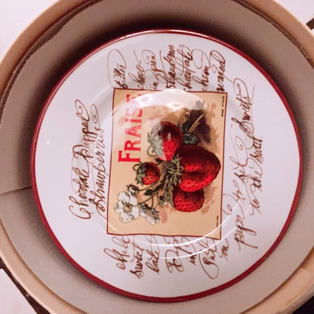 Williams and Sonoma set of 6 Desert/Salad/Appetizer Plates Harvest Market 8”